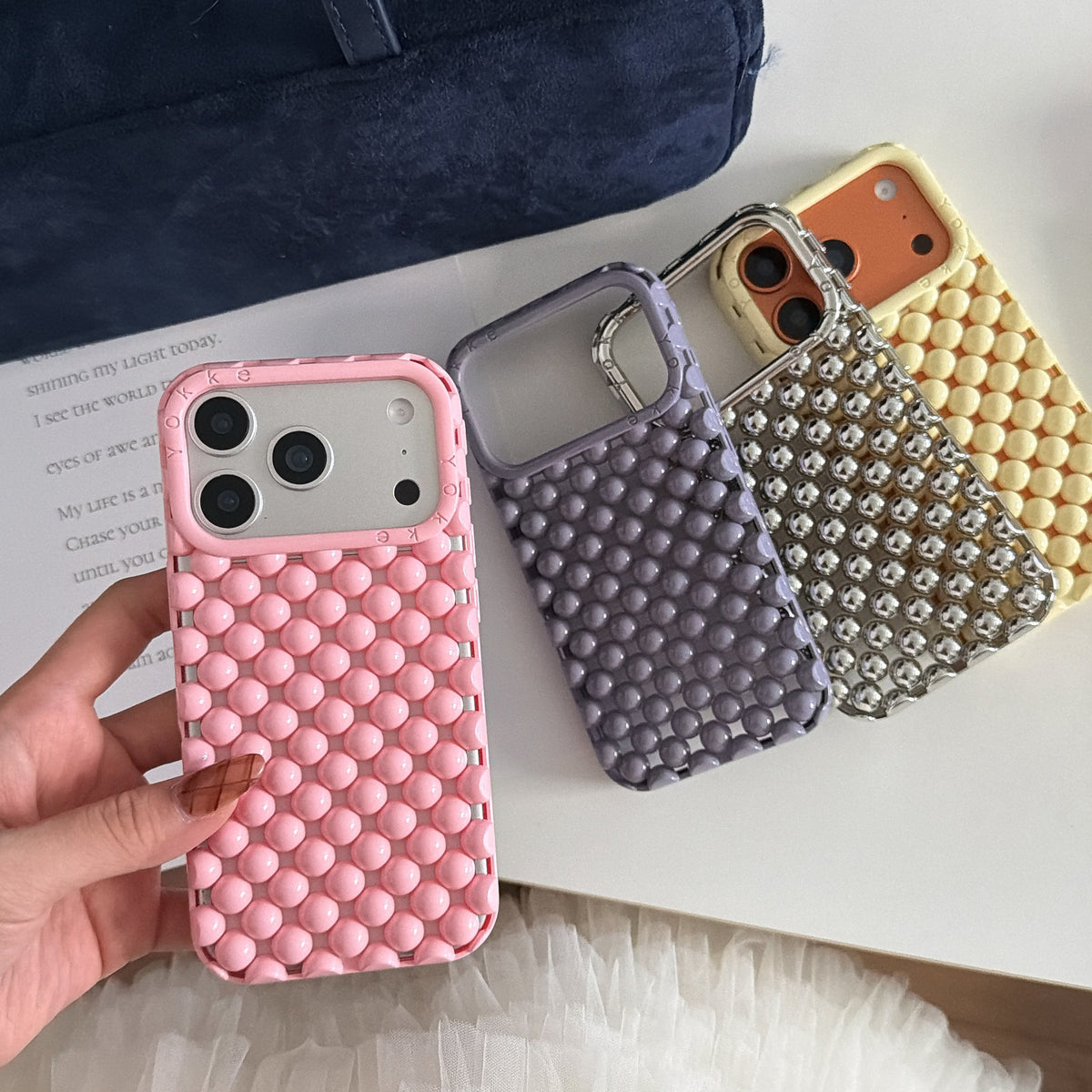 Electroplated Solid Color Pearl Phone Case