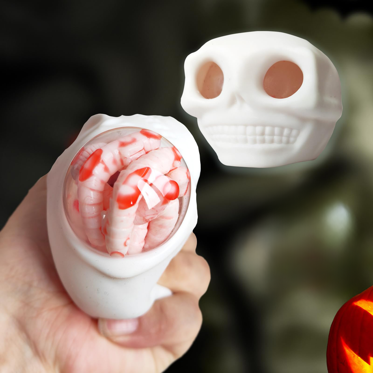 Balles anti-stress d'Halloween pour adultes - Squeeze Crâne Jouets avec sang et agglomérés