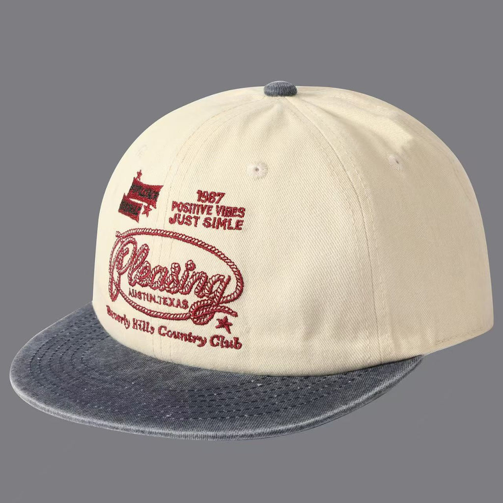 Lettres de broderie en couleurs 1987 Casquette de baseball à bord plat