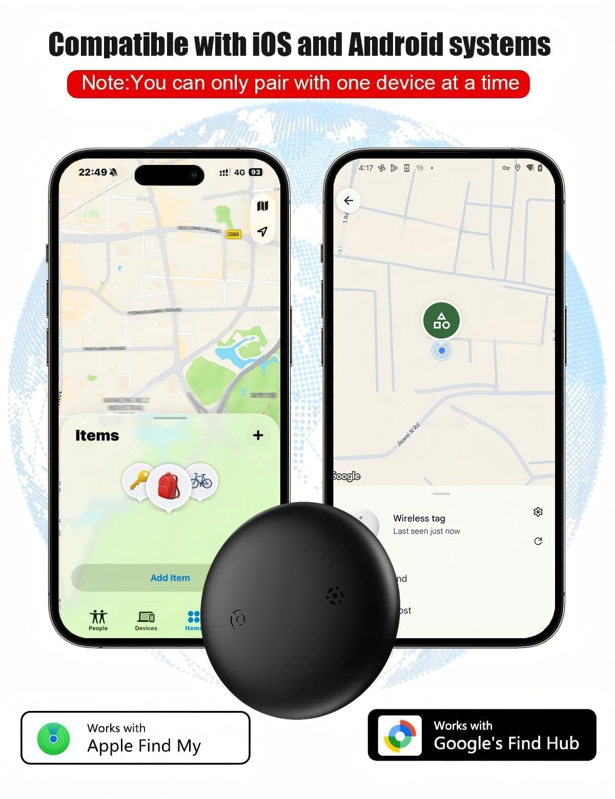 Tracker GPS pour chiens IOS & Android - Pas d'abonnement Collier GPS Tracker pour chiens Smart Cat Real