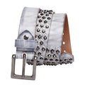 Ceinture de rivet distinctive pour femmes en cuir de vache pleine fleur