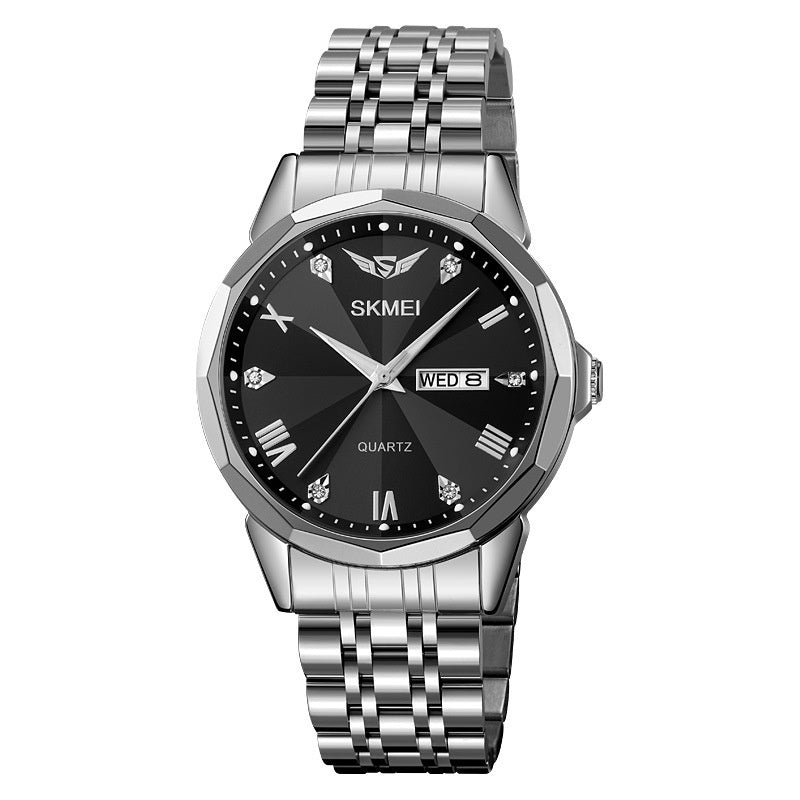 Business Bande en acier massif Calendrier Casual Waterproof Watch