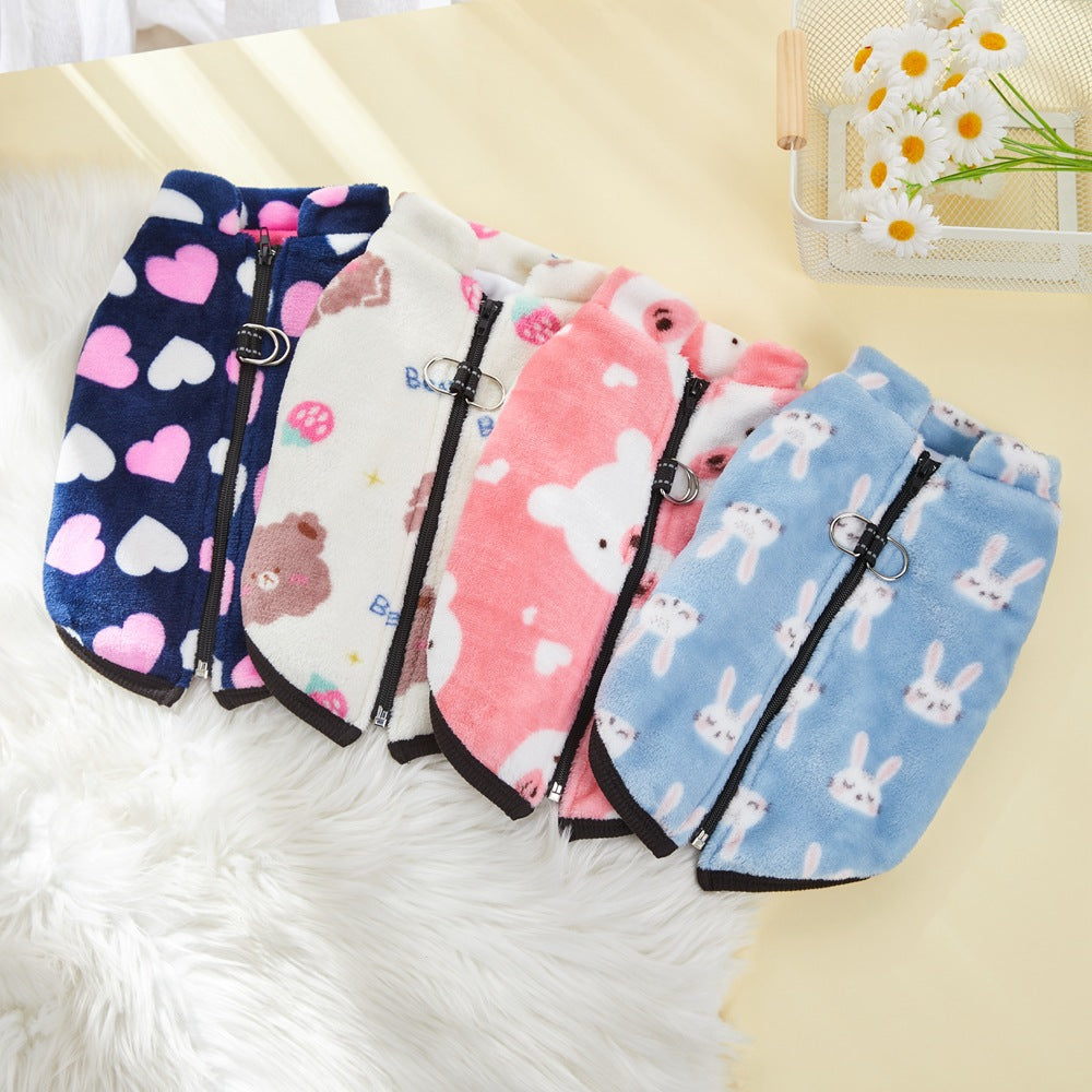Zipper en manteau animal Flannel Plus Velvet épais