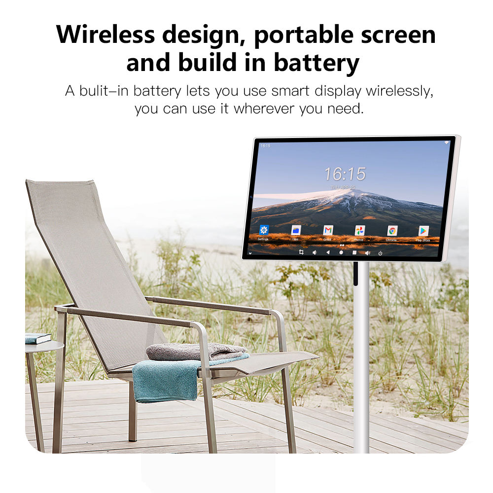 Écran tactile de 24 pouces 8-core CPU Android OS 128 Go Rotation Monitor Batterie intégrée avec 13