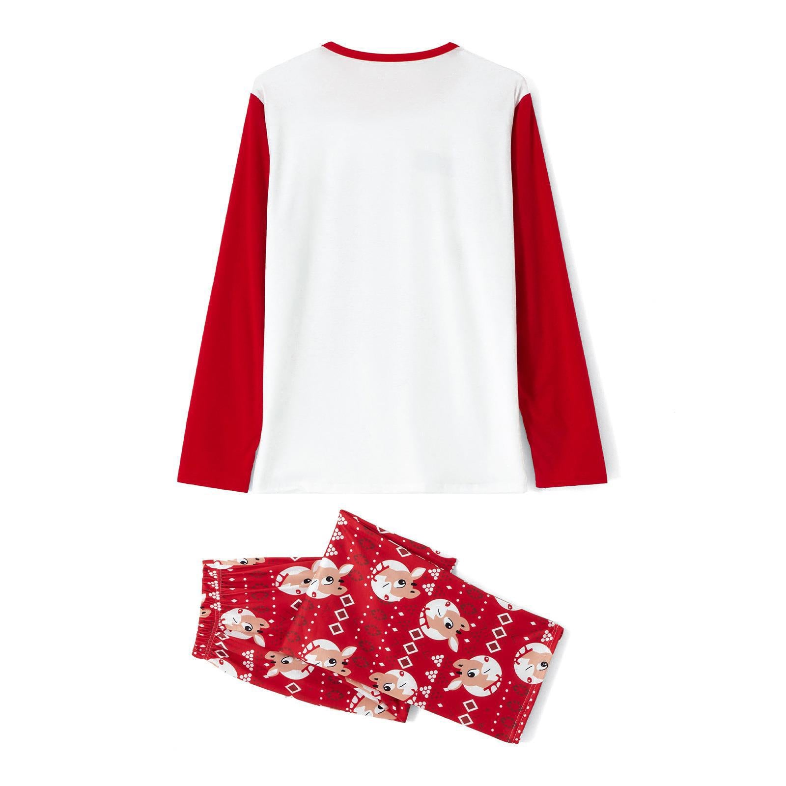 Imprimé Pyjama Noël Parent-enfant Porter Col rond Col Longue Manches