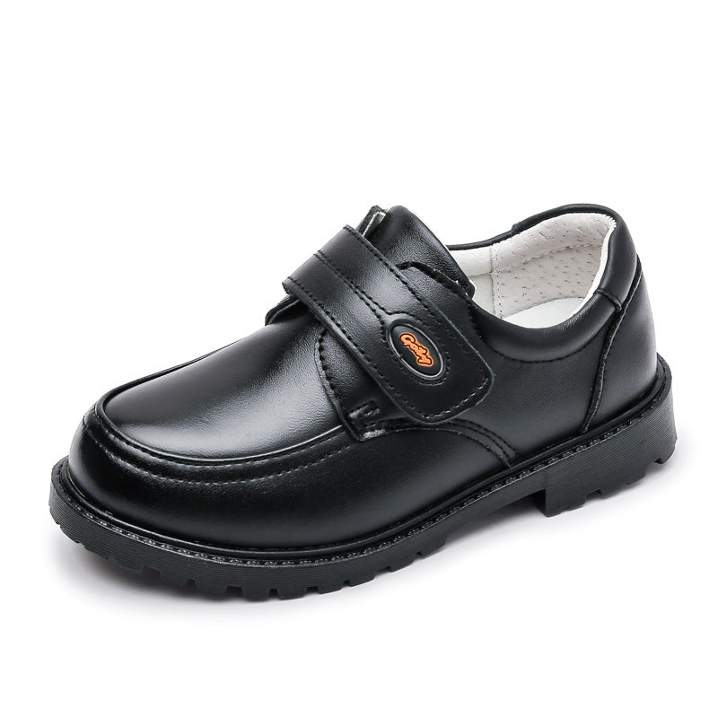 Garçons orteil en cuir noir Couche de vache Cowhide British Soft Sole