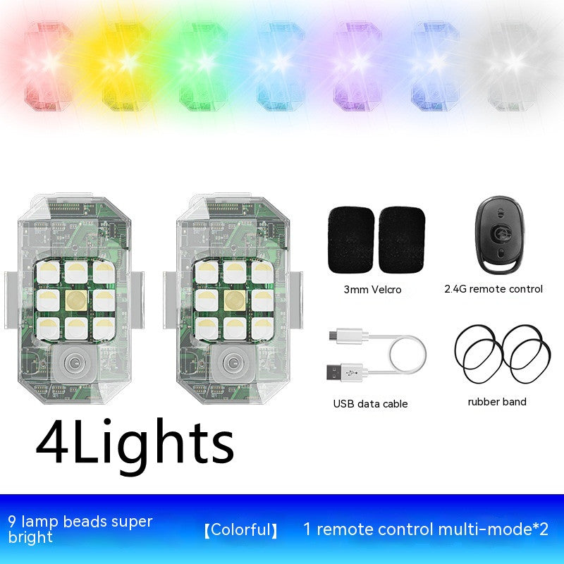 Lampes clignotantes de moto à télécommande étanches