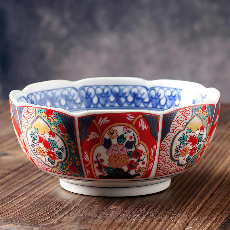 Japonais Plaque de soupe en céramique peinture de cour Retro Nostalgie