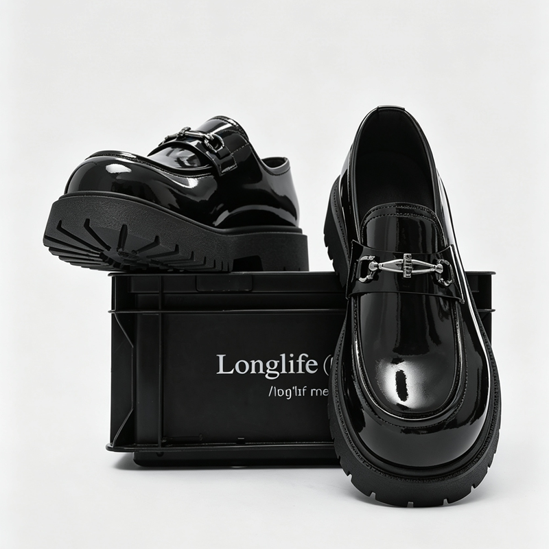 Chaussures d'orteil rondes masculines élevées
