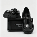Chaussures d'orteil rondes masculines élevées