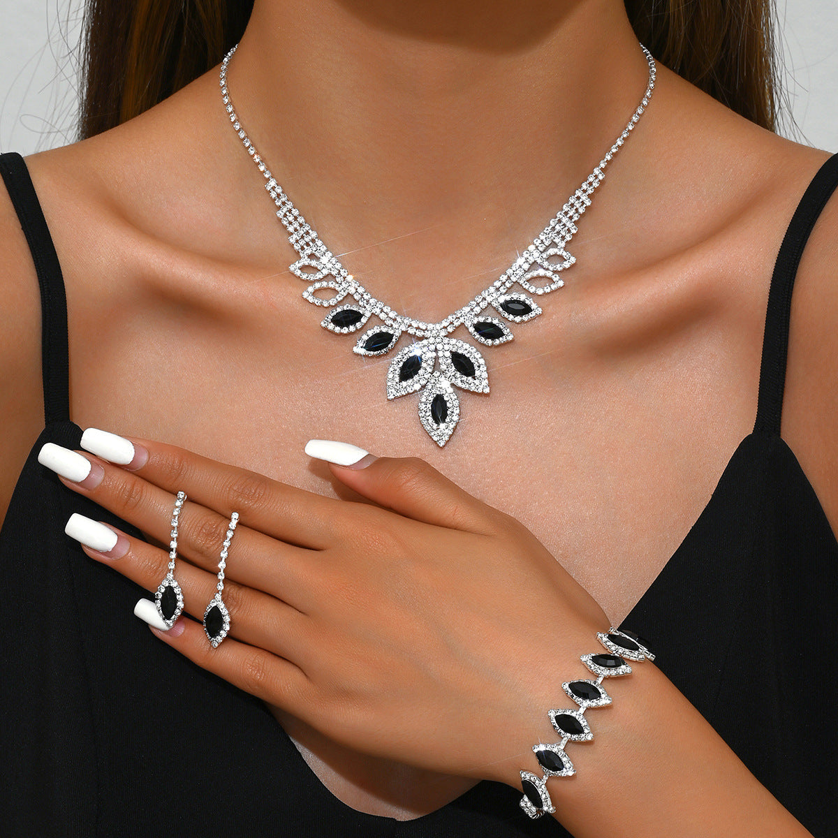 Ensemble de bijoux pour femmes Marquise-Tone CZ 3Pcs