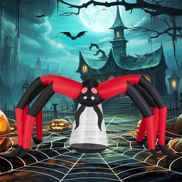 10ft large 5ft géant Halloween araignée gonflable - LED phare de tête + 2 Red Eye tunnel L