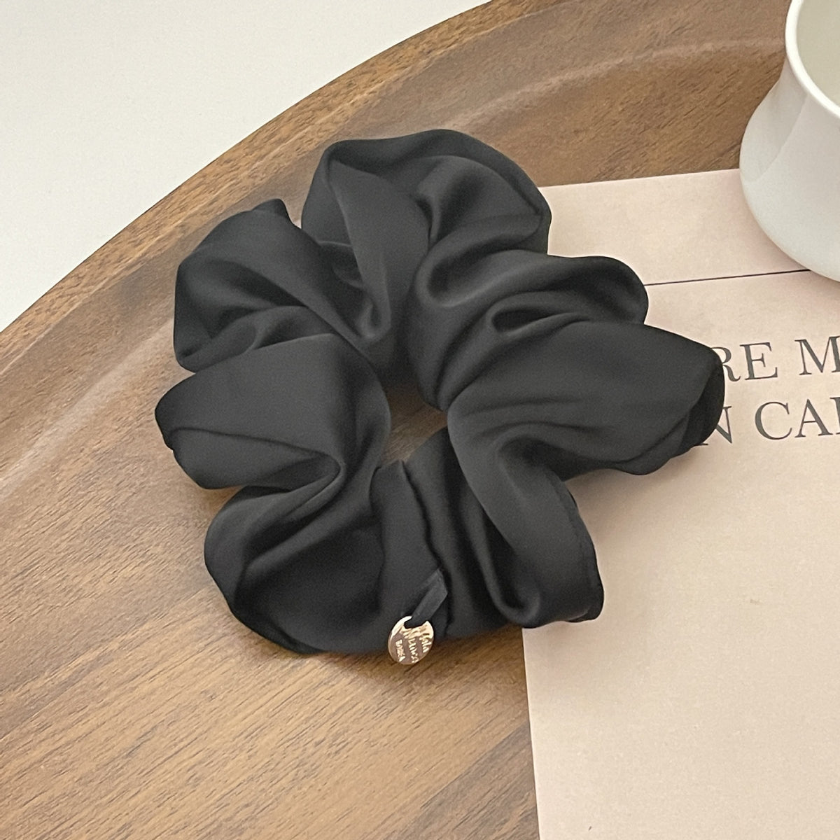 Large Simple Satin Hair Scrunchie