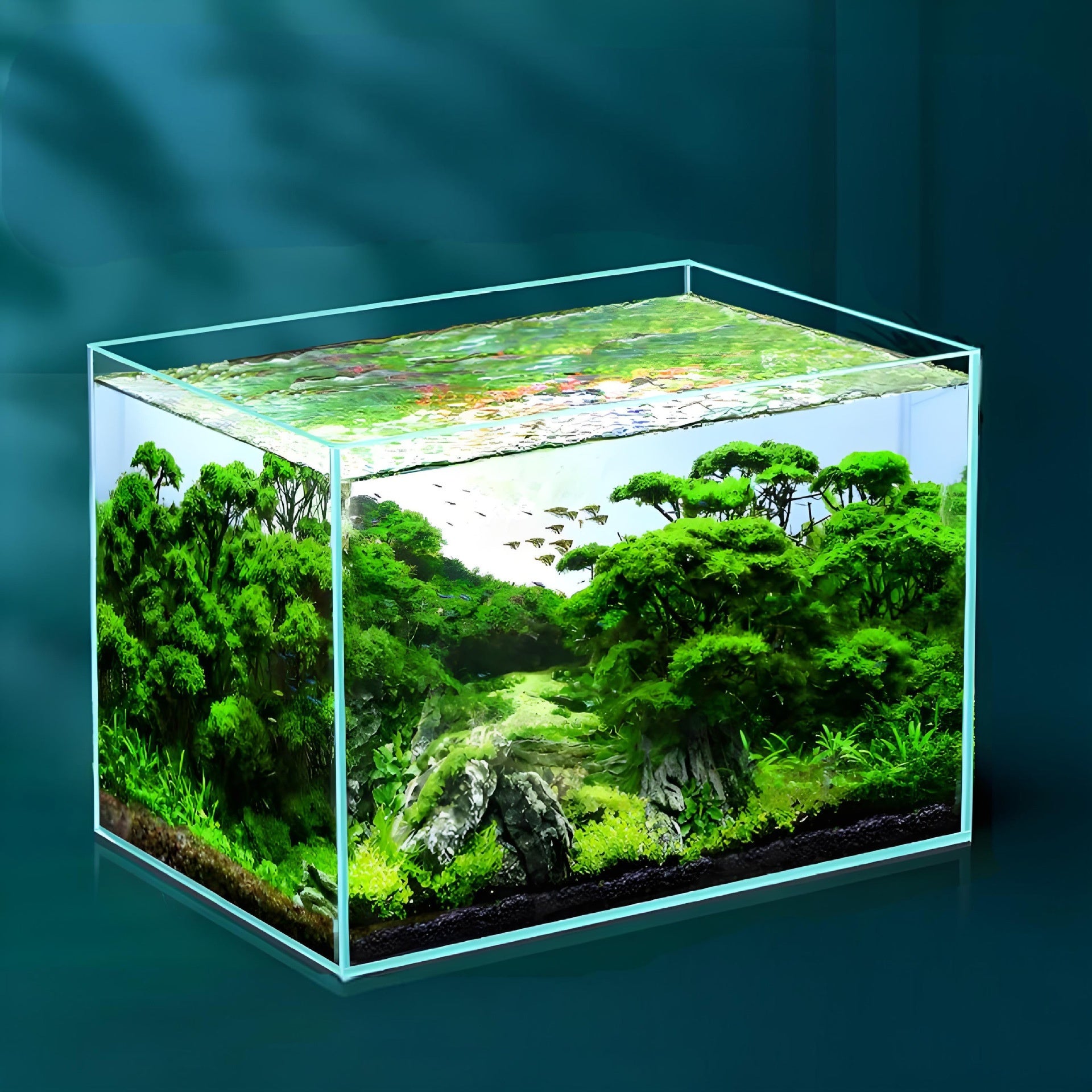 Super réservoir de poisson en verre blanc bureau de ménage