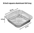 Jetable tinfoil plateau-carré modèle-argent-8 pouces-10 pièces