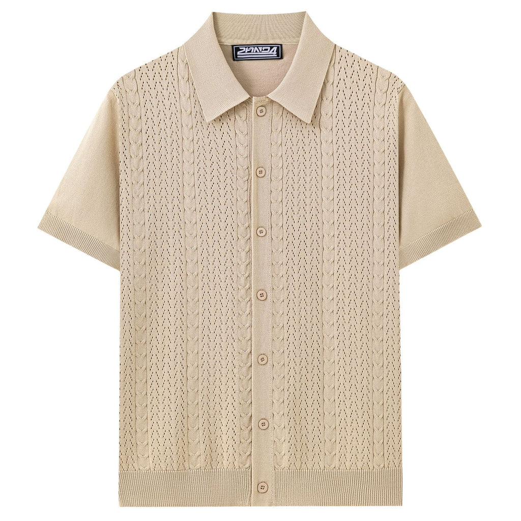 Été Solide-couleur Hollow-out Manche courte maille Top