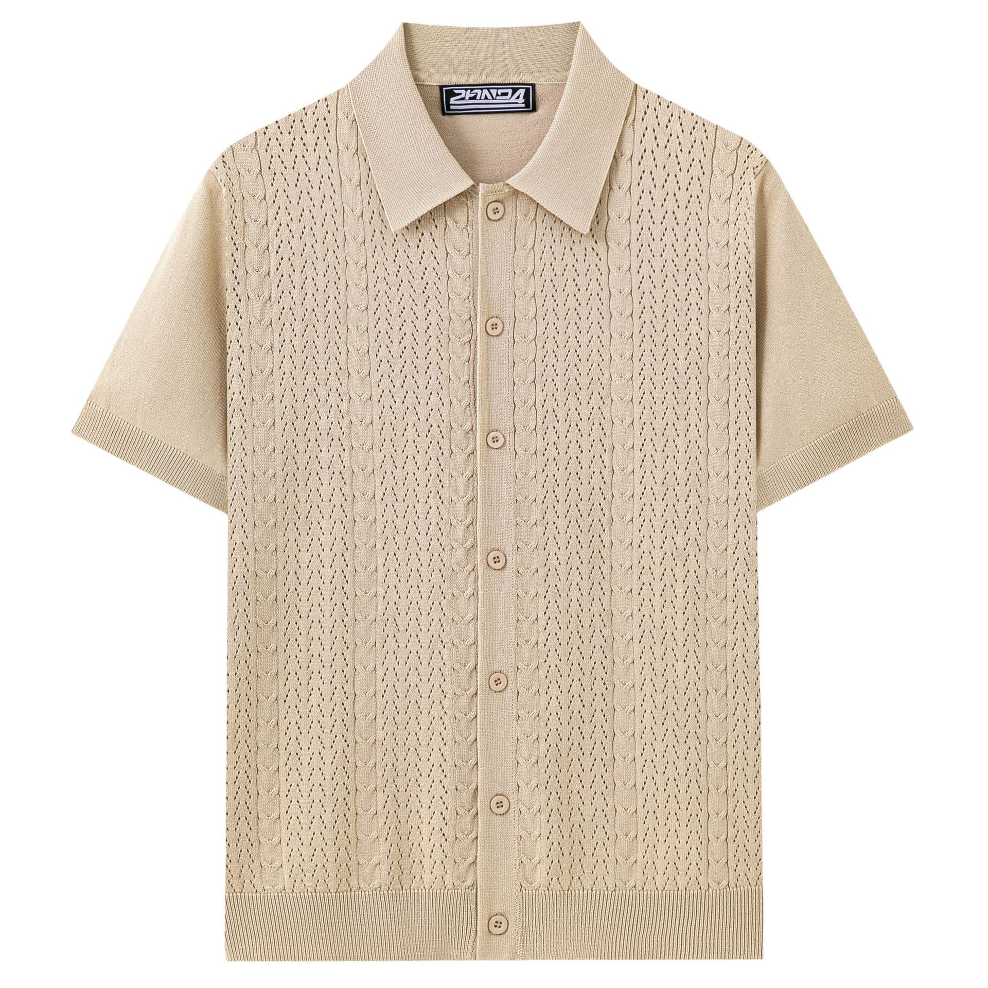 Été Solide-couleur Hollow-out Manche courte maille Top