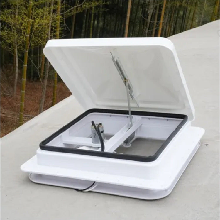 Vent de toit RV blanc RV de 14 pouces Vent intérieur avec ventilateur Black Range Hood Echappement