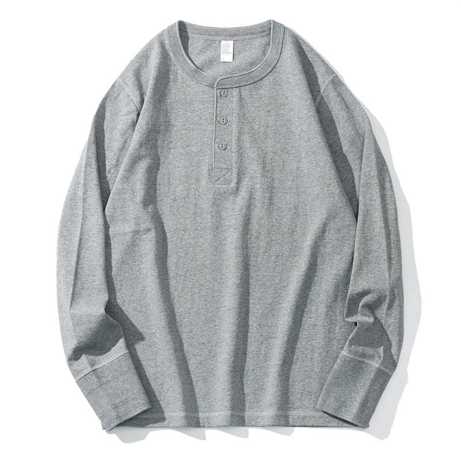 T-shirt American Henry Collar Long Sleeve Homme