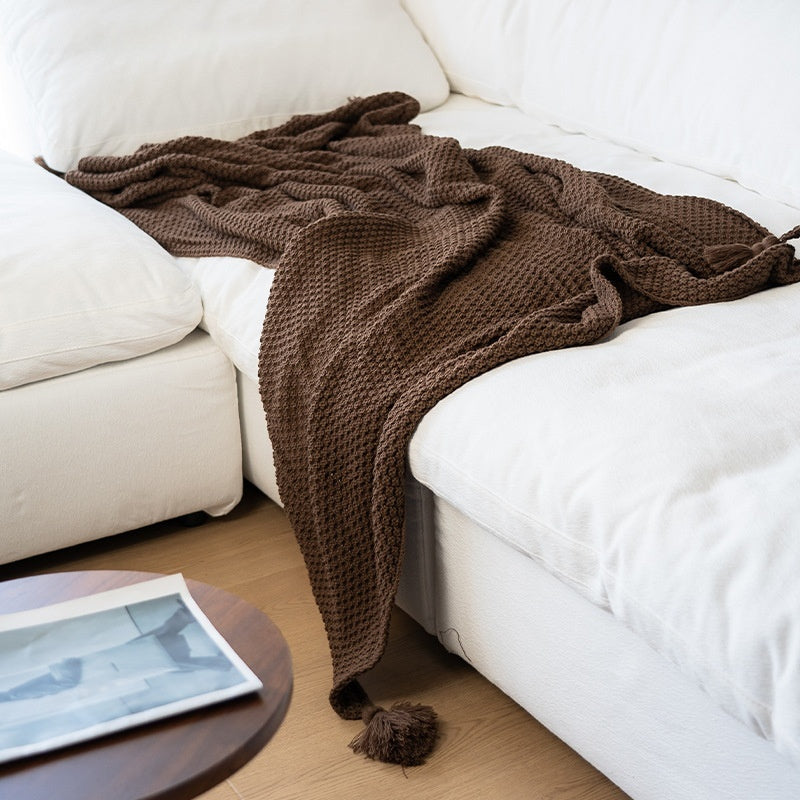 Couverture Kaki Knitted Blanket Air conditionné Couverture Casual Salle de modèle Couverture Canapé