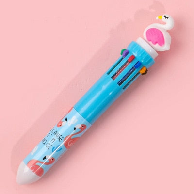 Stylo à bille de presse multicolore de dessin animé du cœur