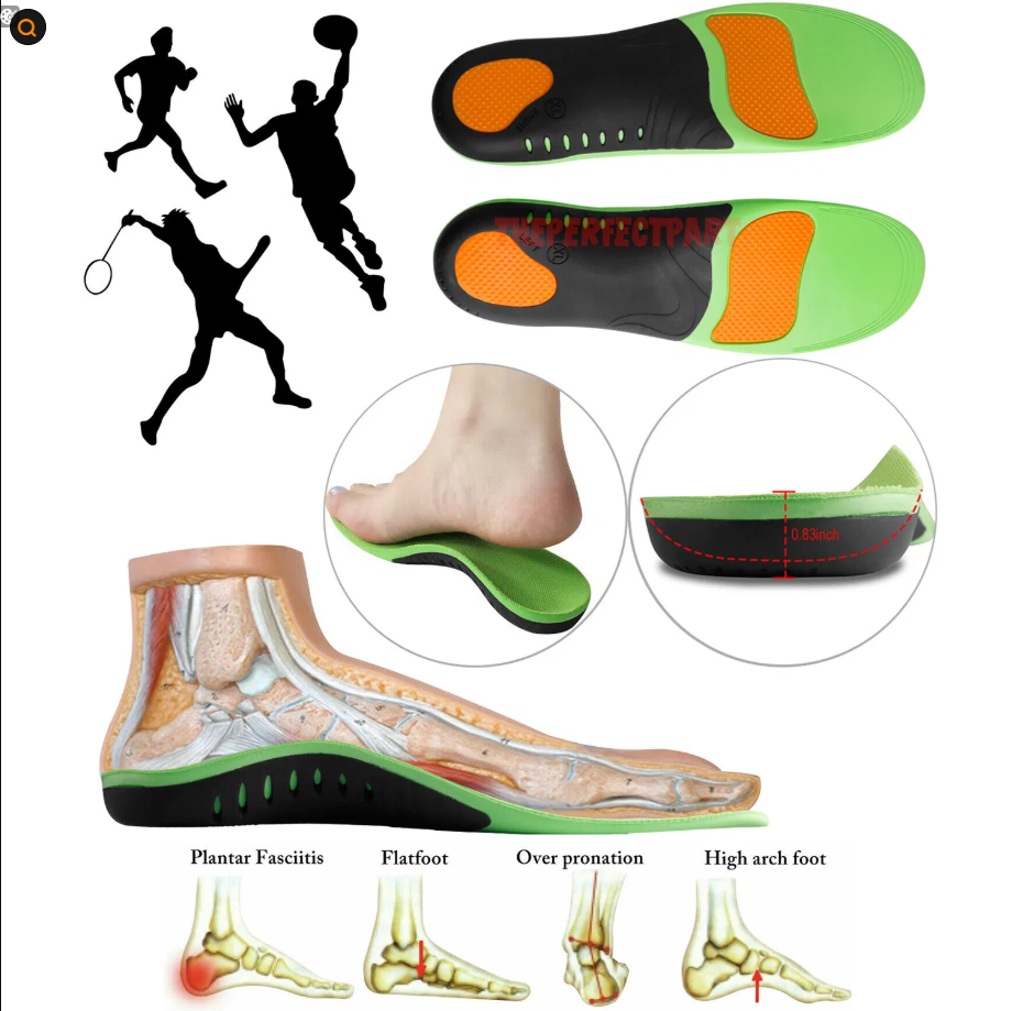 Semelles de chaussures orthèse Inserts Pieds plats Haute Arche Support pour la fasciite plantarienne