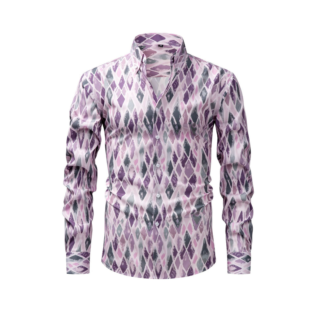 T-shirt pour homme à manches longues imprimé numérique à quatre voies Jiana