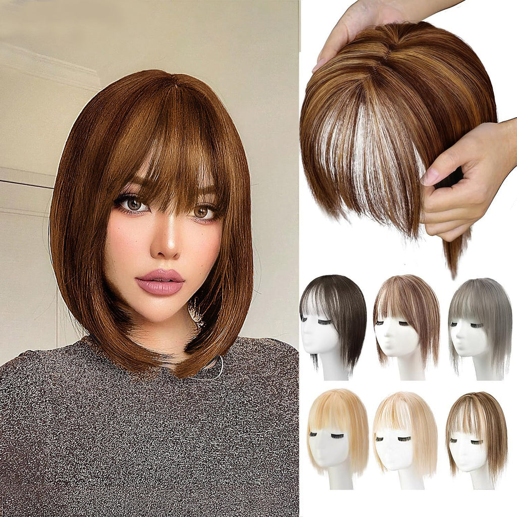 Wig Women's Natural Lightweight Breathable Cover Cheveux Gris Invisibles
