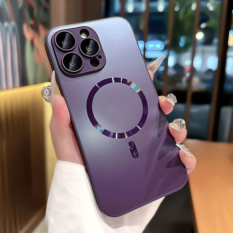 Magnétique avec protège-objectif Étui de téléphone tout compris résistant à la chute