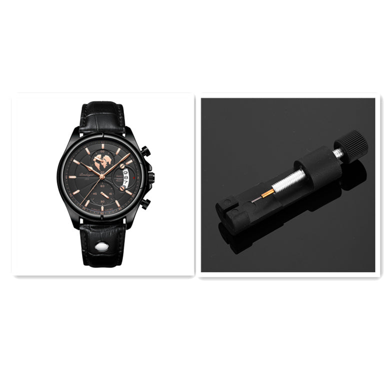 Montre à quartz multifonctionnelle à l'épreuve de l'eau pour hommes