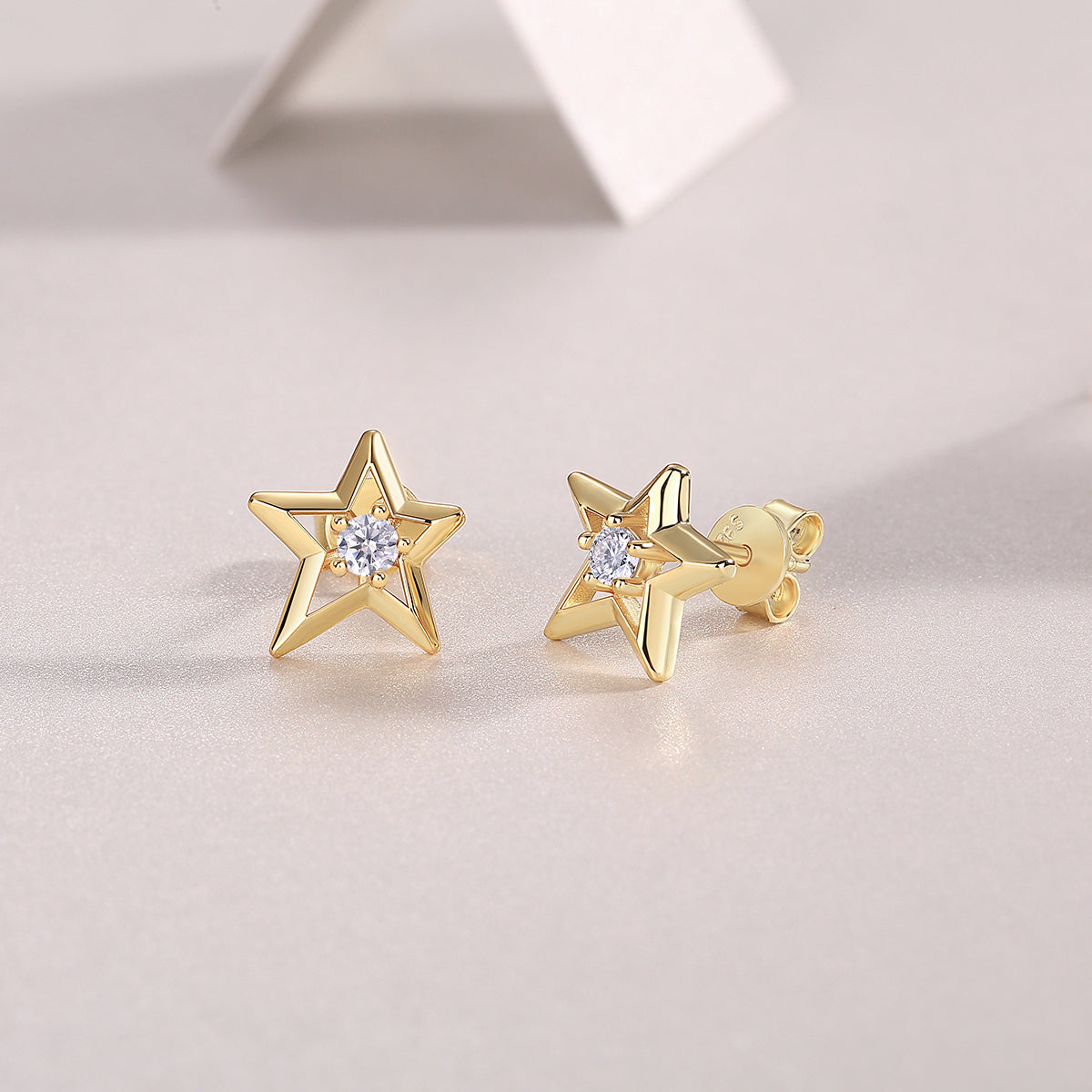 S925 Boucles d'oreilles Sterling Silver Star Stud