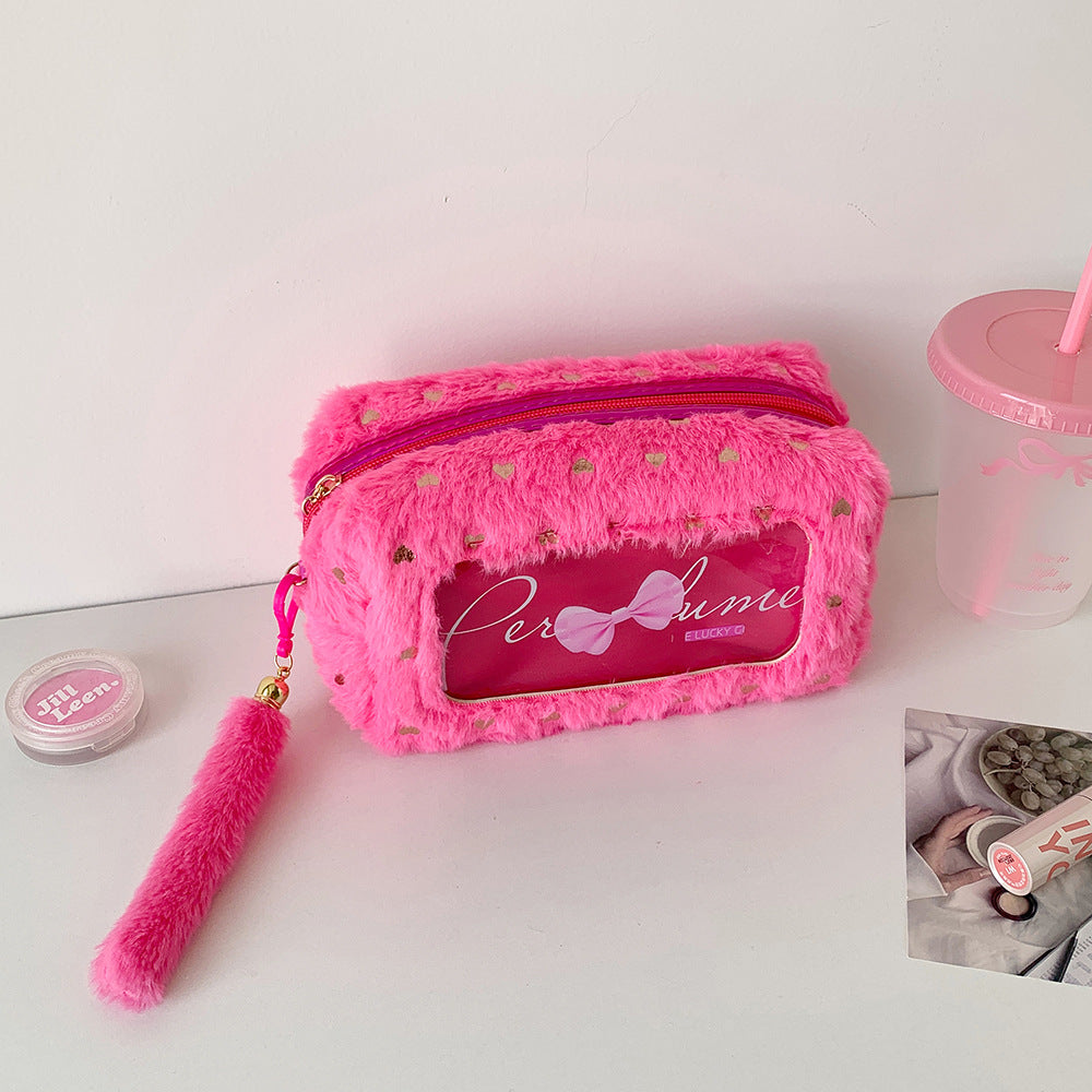 Sac de rangement en peluche à grande capacité