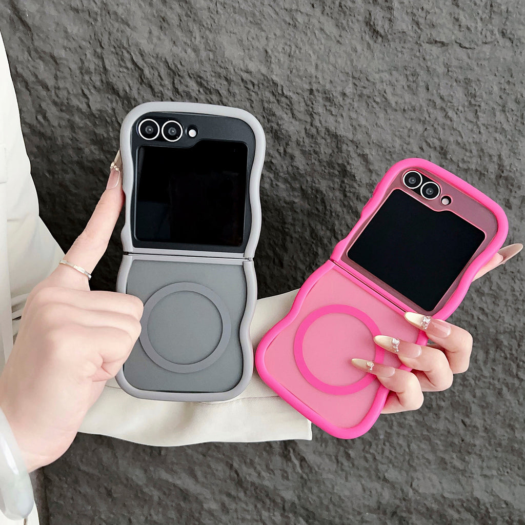 Boîtier de téléphone magnétique Écran pliable Couleur transparente Couverture de protection tout compris