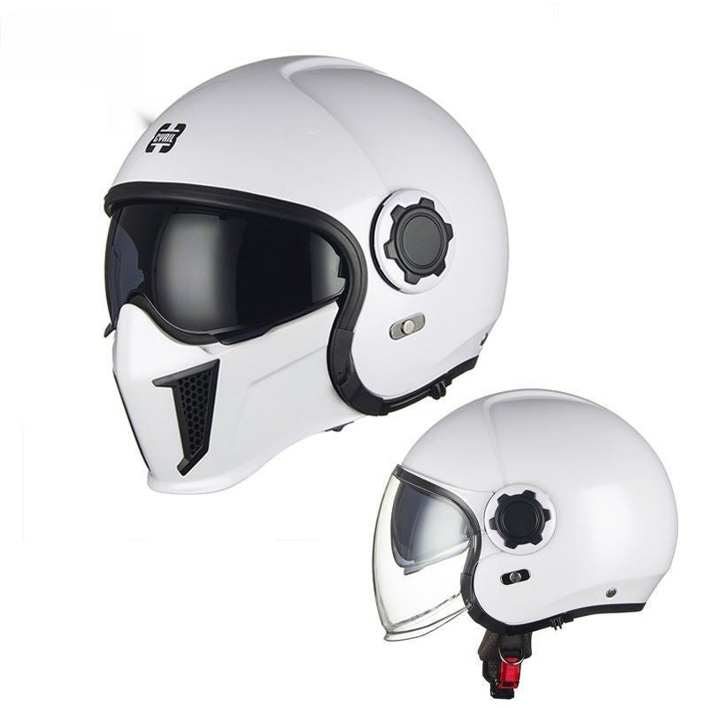 Casque de moto rétro Warrior noir