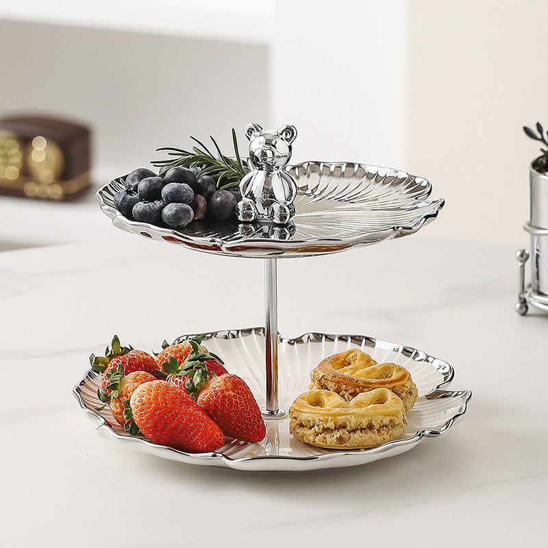 Rangement de la plaque de snack multicouche de style de luxe abordable