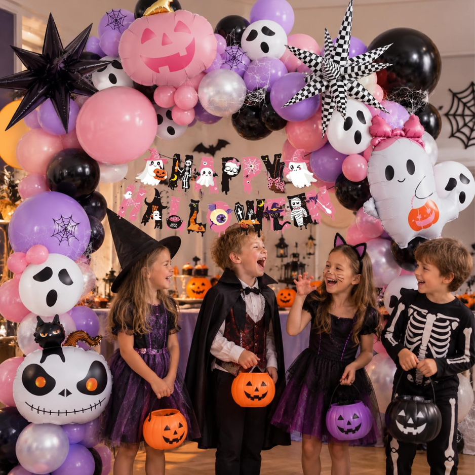 152pcs Ballon d'Halloween Garland Arch Kit