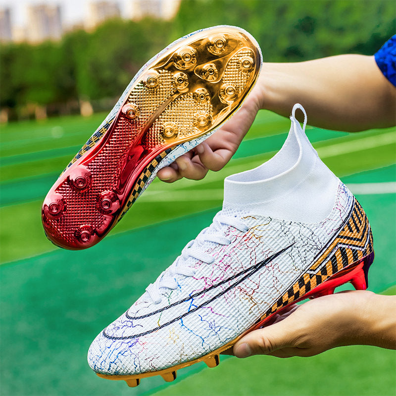 Haut-top Soccer Chaussures de formation de fond plaqué or Chaussures collège étudiant artificiel G