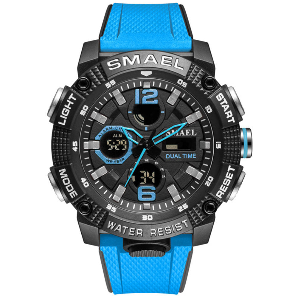 Montre sportive étudiante lumineuse étanche pour hommes