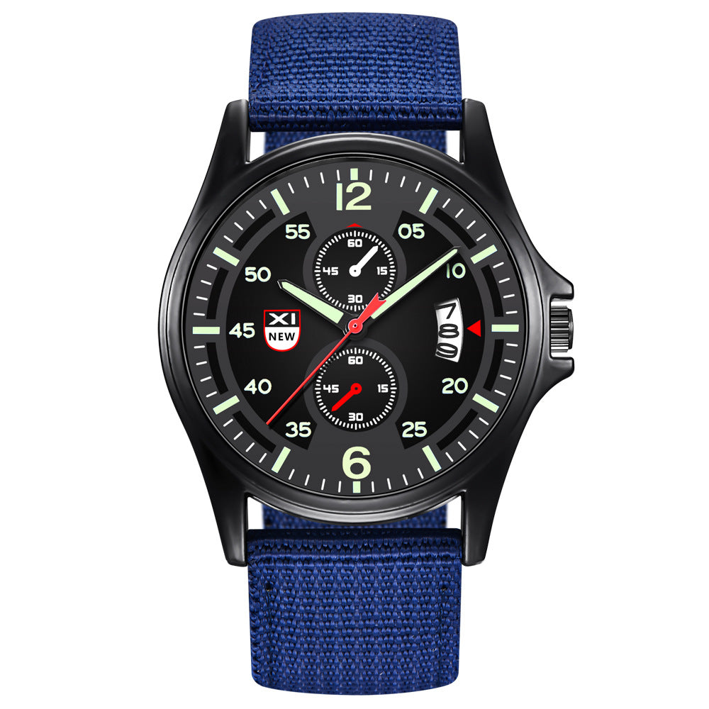 Mode Nylon Strap Sport Army Style Watch Calendrier Quartz Watch