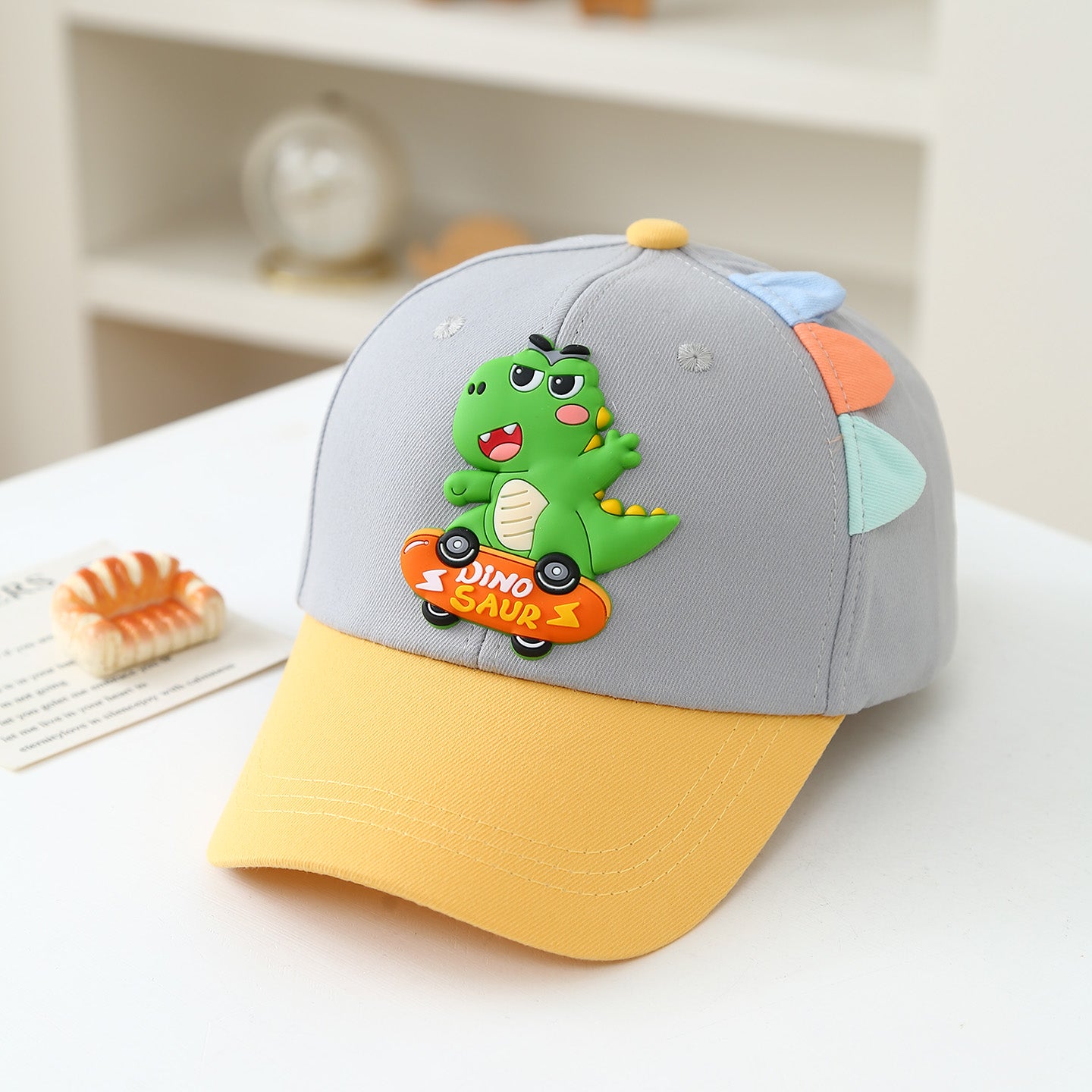 Patinoire d'été pour enfants Vert Dinosaur Cardigan Chapeau de Bonnet Ventilé Pour Bébés Outd