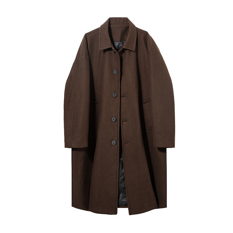 AutomneHiver Laine double-facé Manteau Hommes Style de longueur moyenne