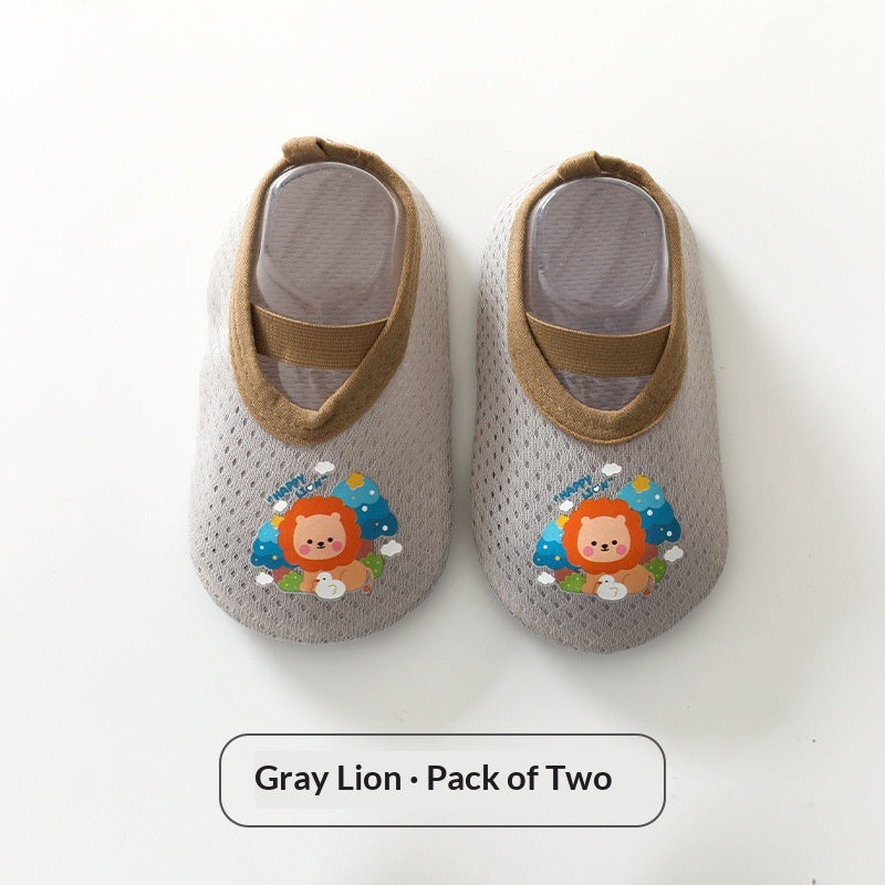 Chaussettes de sol pour les enfants et les bébés Style mince d'été pour les tout-petits apprenant à marcher