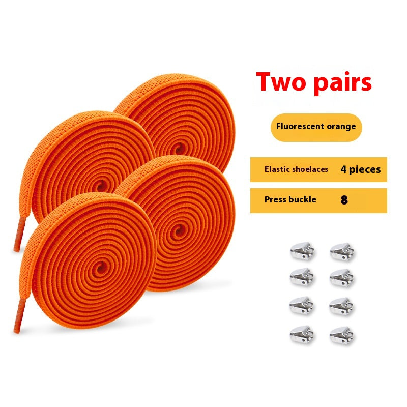 Shoelace pour les gens paresseux Rope élastique sans lacets Enfants Flat Buckle Chaussures blanches sans cravate