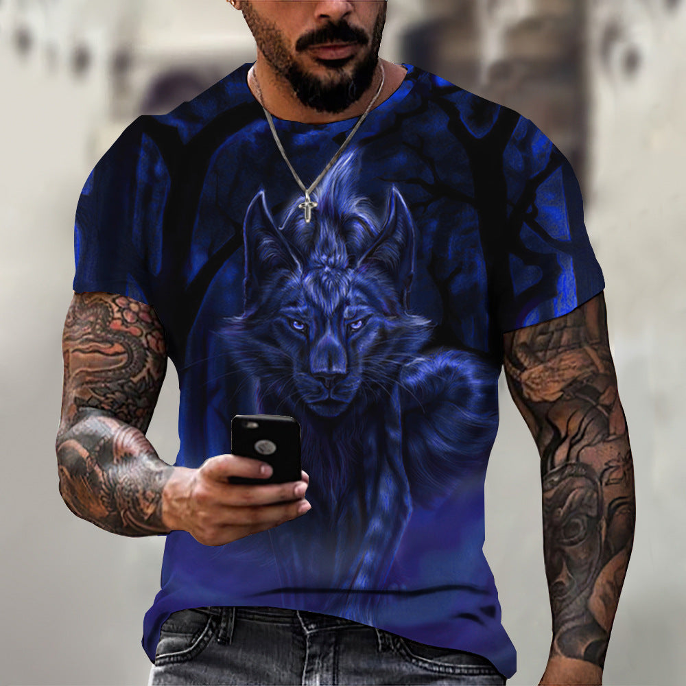 T-shirt homme imprimé d'été en 3D animal beast Lion