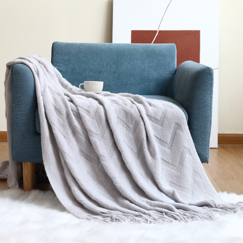 Canapé Couverture Herringbone tricoté bureau climatisation Nap couverture