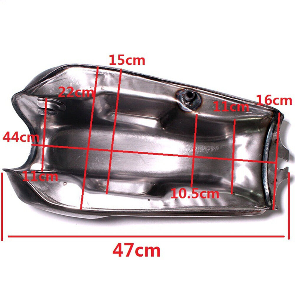 Réservoir universel de carburant Cafe Racer Argent 9L 2.4 Réservoir de carburant modifié de Gallons
