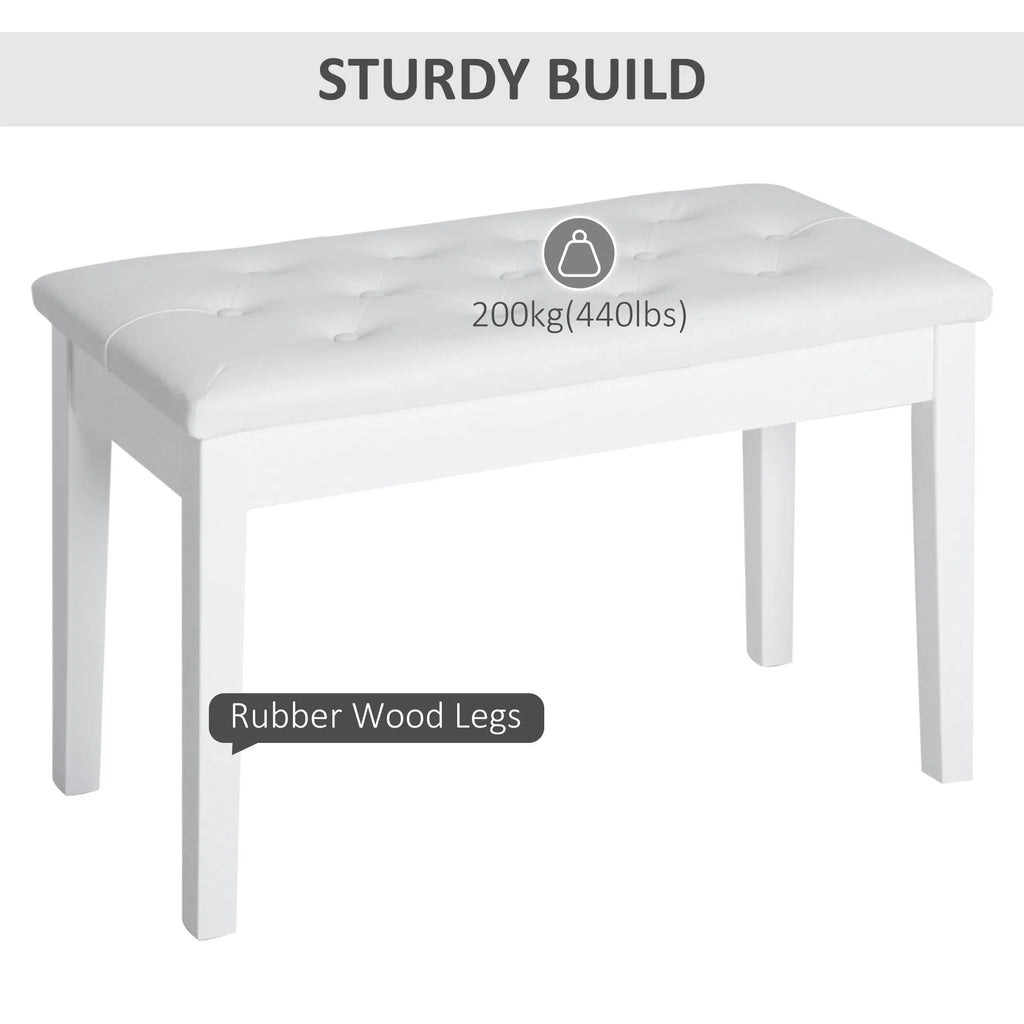 Banc pour piano de 30" avec coussin rembourré et rangement