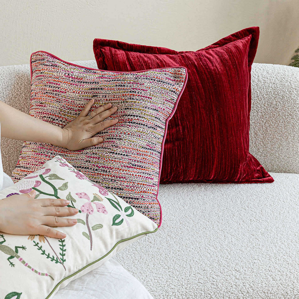 Jardin lumière-Luxury style français rouge salon Coussin
