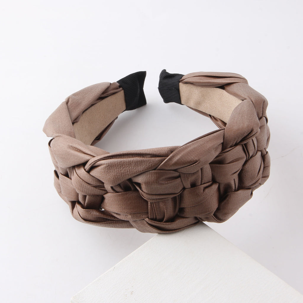 Large Side Simplicity Woven Leather Headband Women's Leisure Street S Headdress