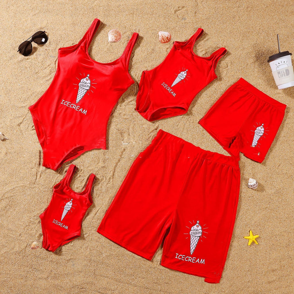 Maillot de bain mère-enfant Quick Dry Beach Pantalon Maillot de bain mi-enfant